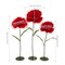 3-Piece Giant Artificial Flower Set – Red & Green Party Decor